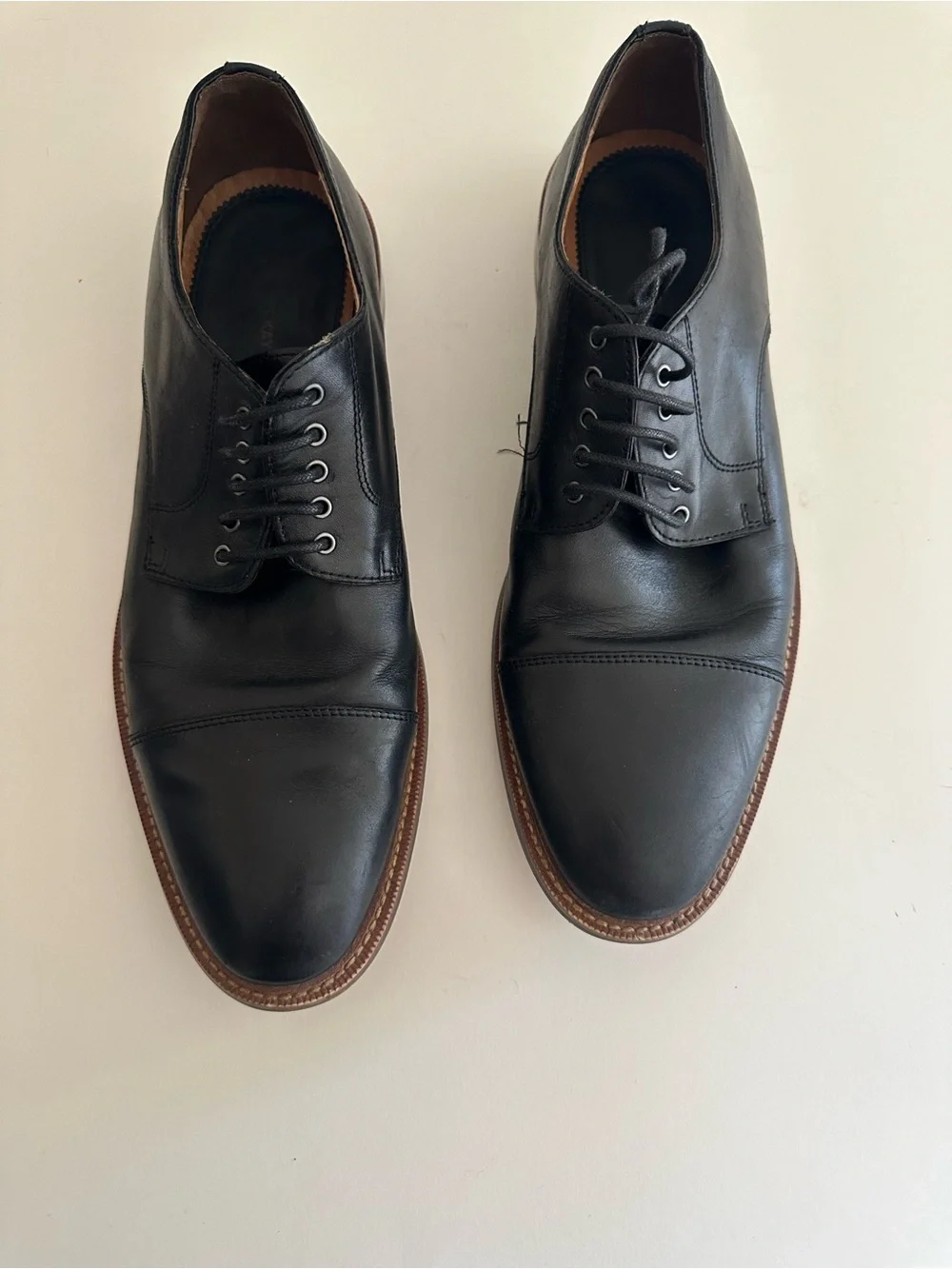 Blake McKay T9 black leather cap-toe oxford
